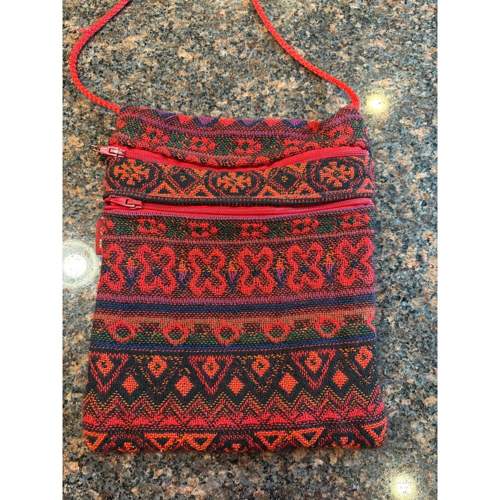 Anter Small Red and Black Crossbody Bag 9"x7" - Picture 2 of 9